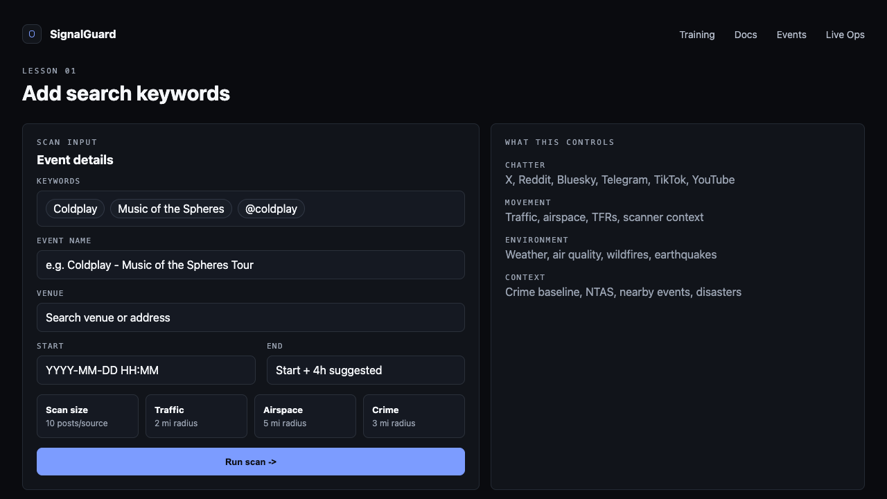 Keywords field with three chips locked: "Coldplay", "Music of the Spheres", and "@coldplay".
